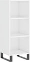 vidaXL - Dressoir - 34,5x32,5x90 - cm - bewerkt - hout - hoogglans - wit
