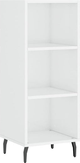vidaXL - Dressoir - 34,5x32,5x90 - cm - bewerkt - hout - hoogglans - wit