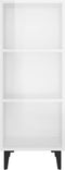 vidaXL - Dressoir - 34,5x32,5x90 - cm - bewerkt - hout - hoogglans - wit