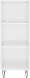 vidaXL - Dressoir - 34,5x32,5x90 - cm - bewerkt - hout - hoogglans - wit