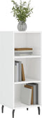 vidaXL - Dressoir - 34,5x32,5x90 - cm - bewerkt - hout - hoogglans - wit