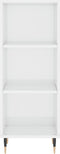vidaXL - Dressoir - 34,5x32,5x90 - cm - bewerkt - hout - hoogglans - wit