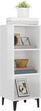 vidaXL - Dressoir - 34,5x32,5x90 - cm - bewerkt - hout - hoogglans - wit