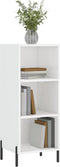 vidaXL - Dressoir - 34,5x32,5x90 - cm - bewerkt - hout - hoogglans - wit