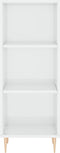 vidaXL - Dressoir - 34,5x32,5x90 - cm - bewerkt - hout - hoogglans - wit