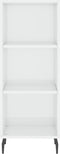 vidaXL - Dressoir - 34,5x32,5x90 - cm - bewerkt - hout - hoogglans - wit