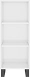 vidaXL - Dressoir - 34,5x32,5x90 - cm - bewerkt - hout - hoogglans - wit