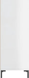 vidaXL - Dressoir - 34,5x32,5x90 - cm - bewerkt - hout - hoogglans - wit