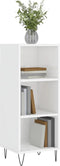 vidaXL - Dressoir - 34,5x32,5x90 - cm - bewerkt - hout - hoogglans - wit