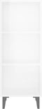 vidaXL - Dressoir - 34,5x32,5x90 - cm - bewerkt - hout - hoogglans - wit