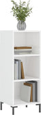 vidaXL - Dressoir - 34,5x32,5x90 - cm - bewerkt - hout - hoogglans - wit
