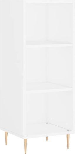 vidaXL - Dressoir - 34,5x32,5x90 - cm - bewerkt - hout - wit