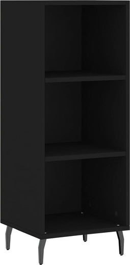 vidaXL - Dressoir - 34,5x32,5x90 - cm - bewerkt - hout - zwart