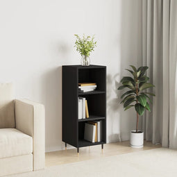 vidaXL - Dressoir - 34,5x32,5x90 - cm - bewerkt - hout - zwart