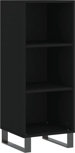 vidaXL - Dressoir - 34,5x32,5x90 - cm - bewerkt - hout - zwart
