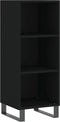 vidaXL - Dressoir - 34,5x32,5x90 - cm - bewerkt - hout - zwart