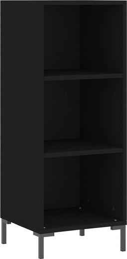 vidaXL - Dressoir - 34,5x32,5x90 - cm - bewerkt - hout - zwart