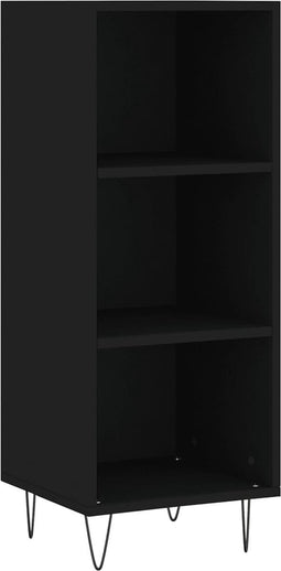 vidaXL - Dressoir - 34,5x32,5x90 - cm - bewerkt - hout - zwart