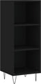 vidaXL - Dressoir - 34,5x32,5x90 - cm - bewerkt - hout - zwart