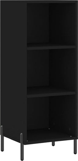 vidaXL - Dressoir - 34,5x32,5x90 - cm - bewerkt - hout - zwart