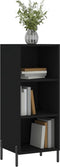 vidaXL - Dressoir - 34,5x32,5x90 - cm - bewerkt - hout - zwart
