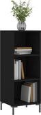 vidaXL - Dressoir - 34,5x32,5x90 - cm - bewerkt - hout - zwart