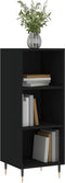 vidaXL - Dressoir - 34,5x32,5x90 - cm - bewerkt - hout - zwart
