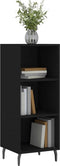 vidaXL - Dressoir - 34,5x32,5x90 - cm - bewerkt - hout - zwart