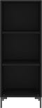 vidaXL - Dressoir - 34,5x32,5x90 - cm - bewerkt - hout - zwart