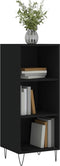vidaXL - Dressoir - 34,5x32,5x90 - cm - bewerkt - hout - zwart