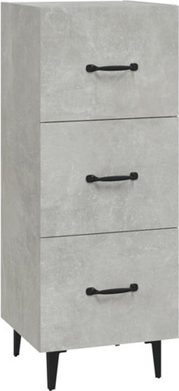 vidaXL - Dressoir - 34,5x34x90 - cm - bewerkt - hout - betongrijs