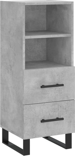 vidaXL - Dressoir - 34,5x34x90 - cm - bewerkt - hout - betongrijs