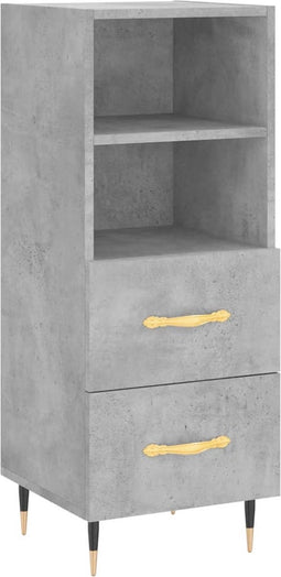 vidaXL - Dressoir - 34,5x34x90 - cm - bewerkt - hout - betongrijs