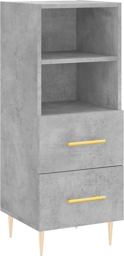vidaXL - Dressoir - 34,5x34x90 - cm - bewerkt - hout - betongrijs