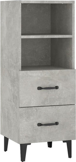 vidaXL - Dressoir - 34,5x34x90 - cm - bewerkt - hout - betongrijs