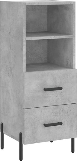 vidaXL - Dressoir - 34,5x34x90 - cm - bewerkt - hout - betongrijs