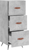 vidaXL - Dressoir - 34,5x34x90 - cm - bewerkt - hout - betongrijs