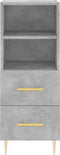 vidaXL - Dressoir - 34,5x34x90 - cm - bewerkt - hout - betongrijs