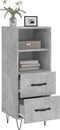 vidaXL - Dressoir - 34,5x34x90 - cm - bewerkt - hout - betongrijs