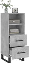 vidaXL - Dressoir - 34,5x34x90 - cm - bewerkt - hout - betongrijs
