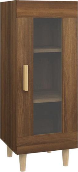 vidaXL - Dressoir - 34,5x34x90 - cm - bewerkt - hout - bruin - eikenkleur