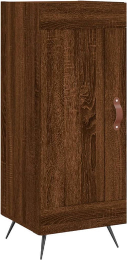 vidaXL - Dressoir - 34,5x34x90 - cm - bewerkt - hout - bruin - eikenkleur
