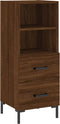 vidaXL - Dressoir - 34,5x34x90 - cm - bewerkt - hout - bruin - eikenkleur
