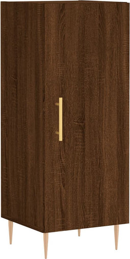 vidaXL - Dressoir - 34,5x34x90 - cm - bewerkt - hout - bruin - eikenkleur