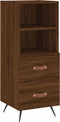 vidaXL - Dressoir - 34,5x34x90 - cm - bewerkt - hout - bruin - eikenkleur