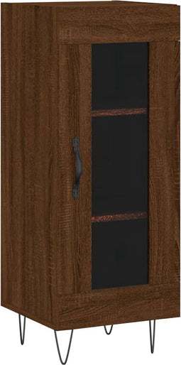 vidaXL - Dressoir - 34,5x34x90 - cm - bewerkt - hout - bruin - eikenkleur