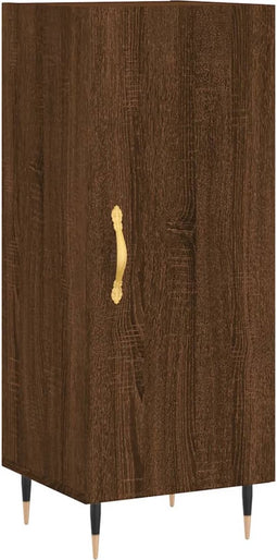 vidaXL - Dressoir - 34,5x34x90 - cm - bewerkt - hout - bruin - eikenkleur