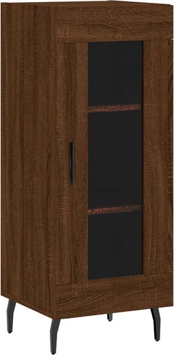 vidaXL - Dressoir - 34,5x34x90 - cm - bewerkt - hout - bruin - eikenkleur
