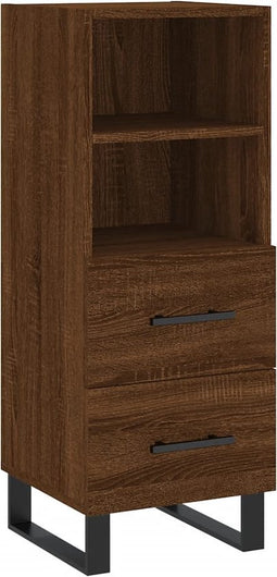 vidaXL - Dressoir - 34,5x34x90 - cm - bewerkt - hout - bruin - eikenkleur