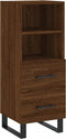 vidaXL - Dressoir - 34,5x34x90 - cm - bewerkt - hout - bruin - eikenkleur